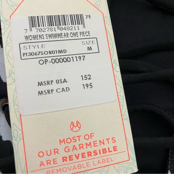 Maaji Reversible Cow Print One Piece Swimsuit Black White - Picture 5 of 5